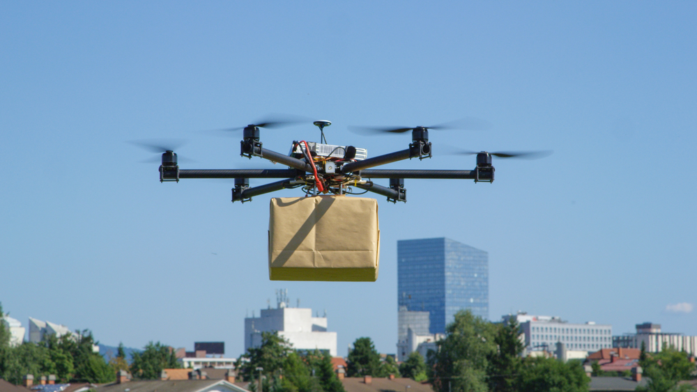 Use of drones for courier delivery